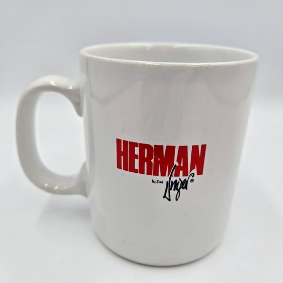 Vintage Herman Coffee Mug Cup Newspaper Comic Jim Unger Contenova Japan Read - Picture 6 of 10